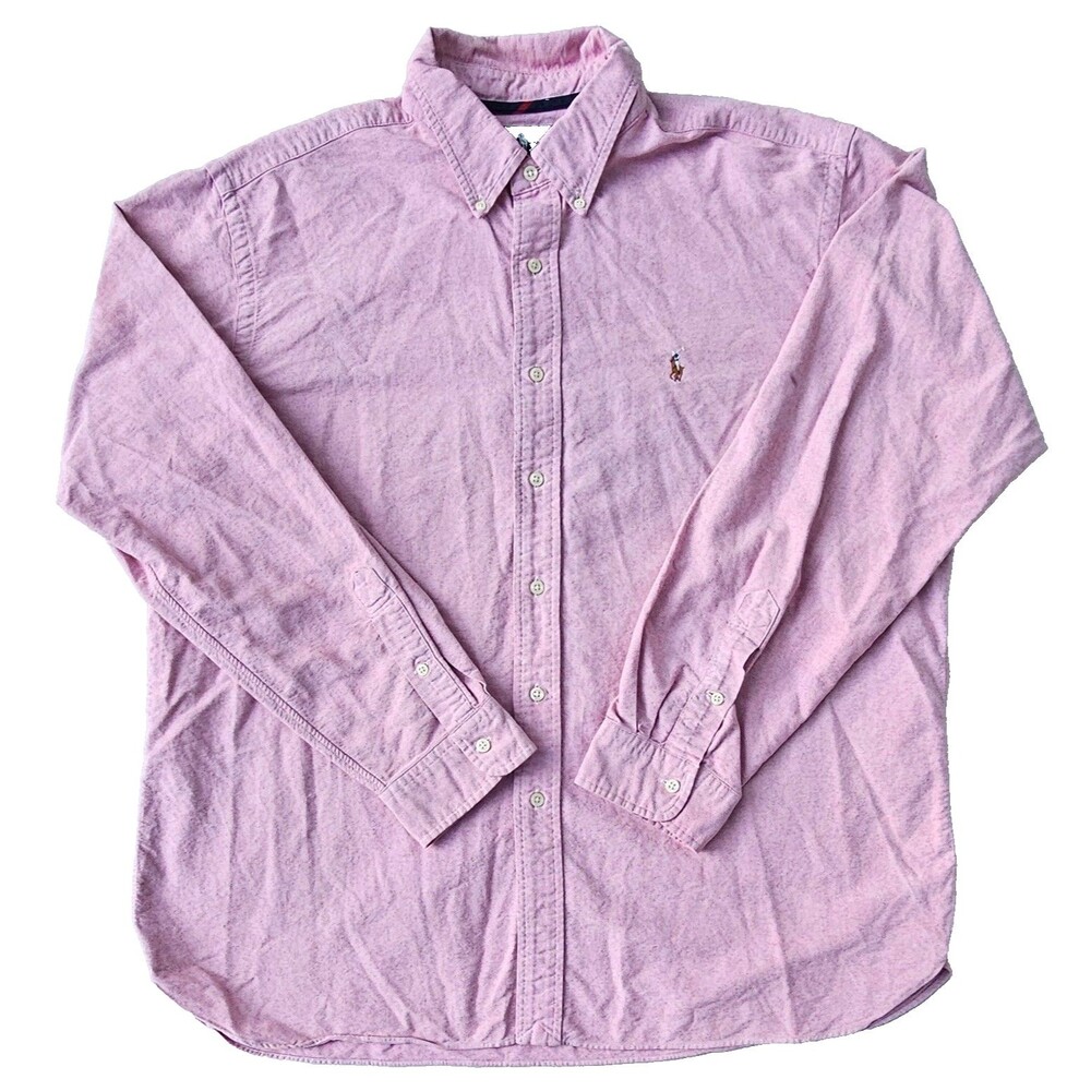 Polo Ralph Lauren Classic Fit Shirt Mens XXL Pink Long Sleeve Button Down Oxford - Picture 3 of 10